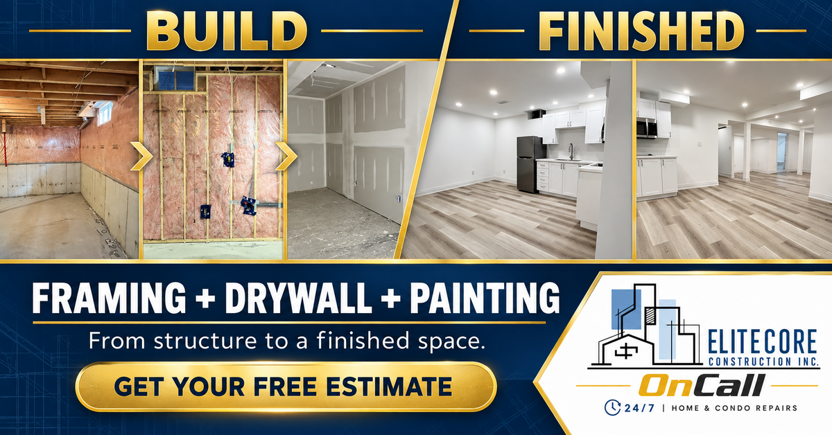 Framing, drywall and painting work